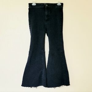 We The Free Womens Youthquake Black Crop Flare Jeans Western Boho Denim Size 27